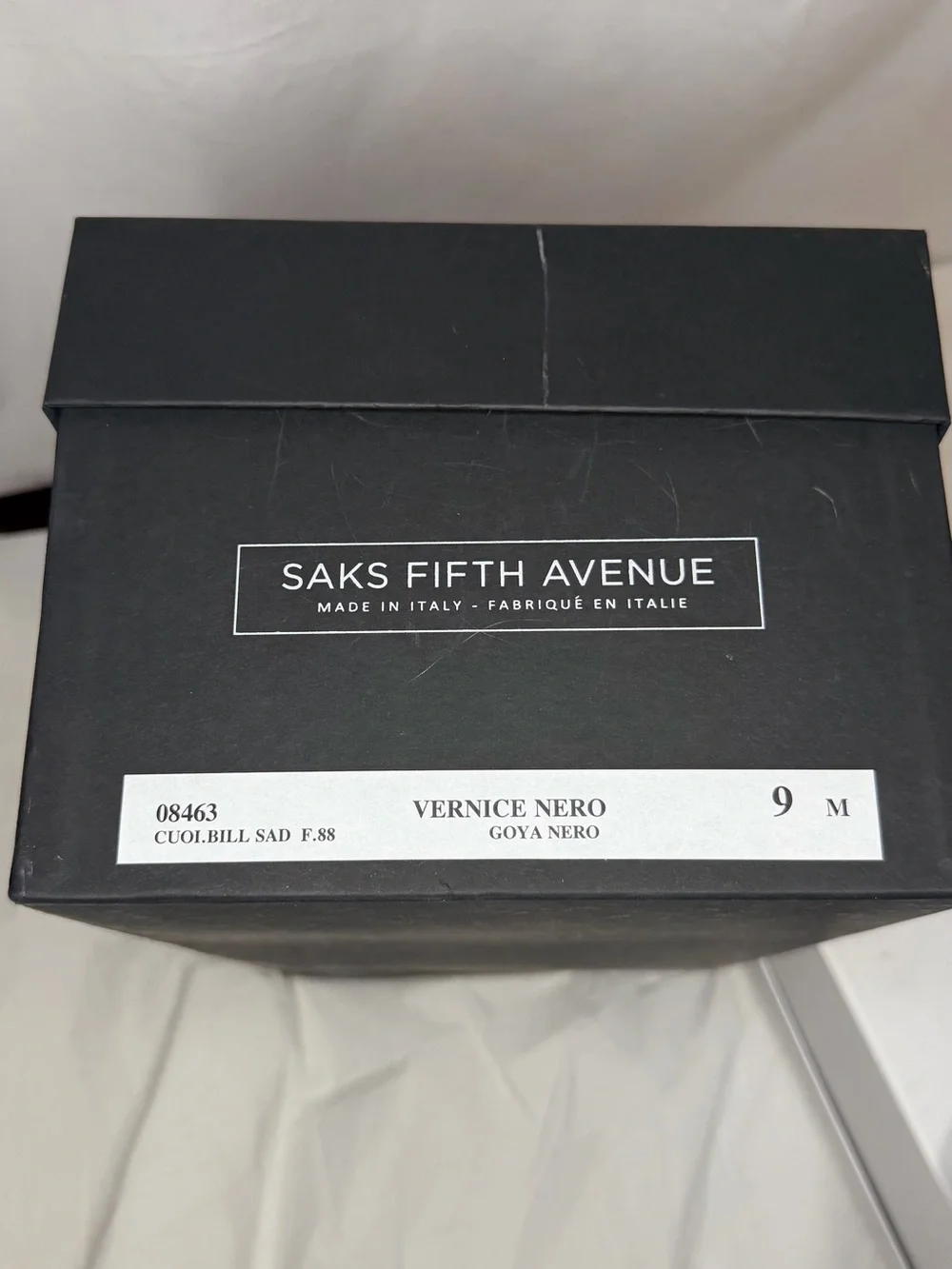 Saks Fifth Avenue Black Patent Leather Woven-Trim Penny Loafers